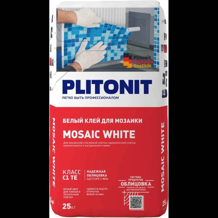 Клей Plitonit Mosaic White белый  25 кг