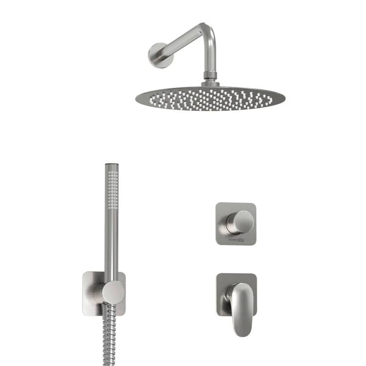 Душевой комплект Wasserkraft Spree A1451.272.097.121.275.100.276 с верхней душевой насадкой, никель, встраиваемый, с лейкой