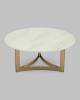Стол журнальный Stool Group Кассия ECT-292-BRCGS-white 333-2 светлая керамика 90x90x40 фото 4