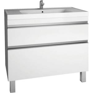 Тумба с раковиной Dreja Grace Plus 90 c опорами, белый глянец
