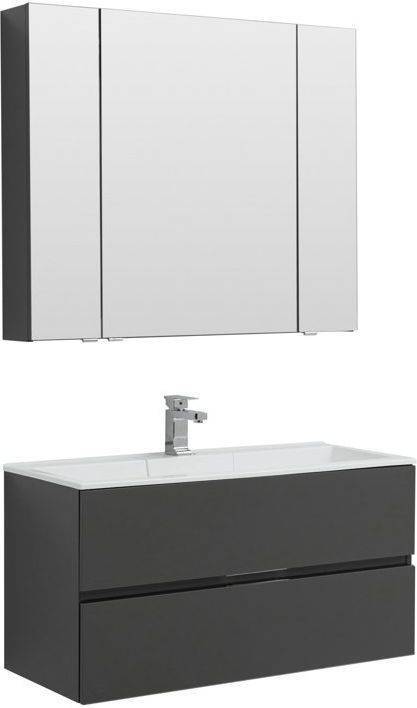 Мебель для ванной Aquanet Алвита 100 241397 серый антрацит, 1382x1000x450