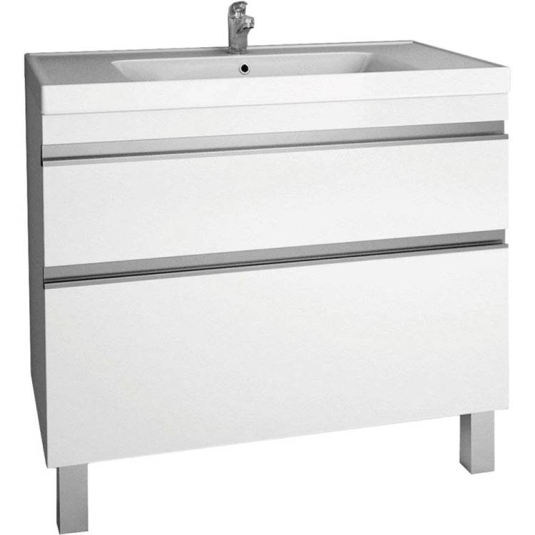 Тумба с раковиной Dreja Grace Plus 90 c опорами, белый глянец