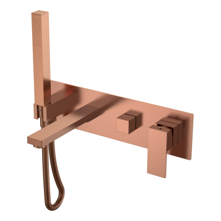 Смеситель для ванны Boheme Qubic 474-2-CB Copper Brushed