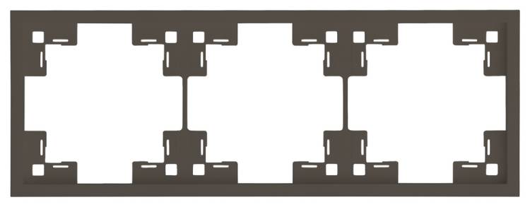 Трехместная рамка Rikett Standart 35830 CP капучино