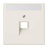 Накладка 1-ой наклонной телефонной/компьютерной розетки с полем для надписи Jung LS 990 бежевая LS969-1NAUA