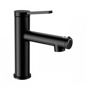 Смеситель для раковины Wonzon & Woghand WW-H1017-MB с функцией полоскания, черный матовый