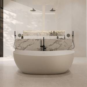 Ванна из искусственного камня Abber Stein AS9615-1.8 180x85 белая матовая