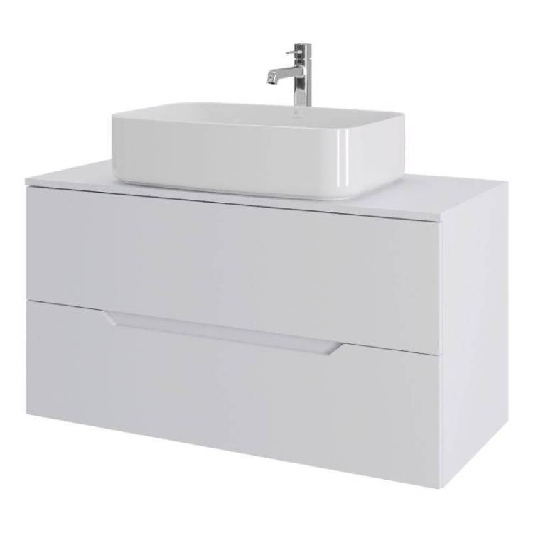 Тумба с раковиной Orange Line Li-100TuwMDF+B07-600W белая матовая, 100 см