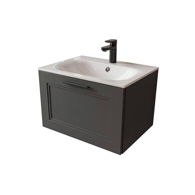 Тумба с раковиной Terminus Classik CLA10601701601O графит , 60x38