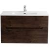 Тумба под раковину Belbagno Etna H-60 ETNA-H60-1000-2C-SO-RW-P 100x45x60 Rovere Moro подвесная с двумя выкатными ящиками, с доводчиками