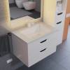 Тумба с раковиной Uperwood Modul 3930205581 подвесная, матовая, белая, графит, 65 см фото 5