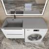 Раковина Uperwood Cosmos Quartz RCosmos Quartz120LS над стиральной машиной, левая, серый шелк, 120x48 фото 4