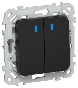 Выключатель 2-клавишный IEK Flite FI-V24-1-10-1-K02 черный