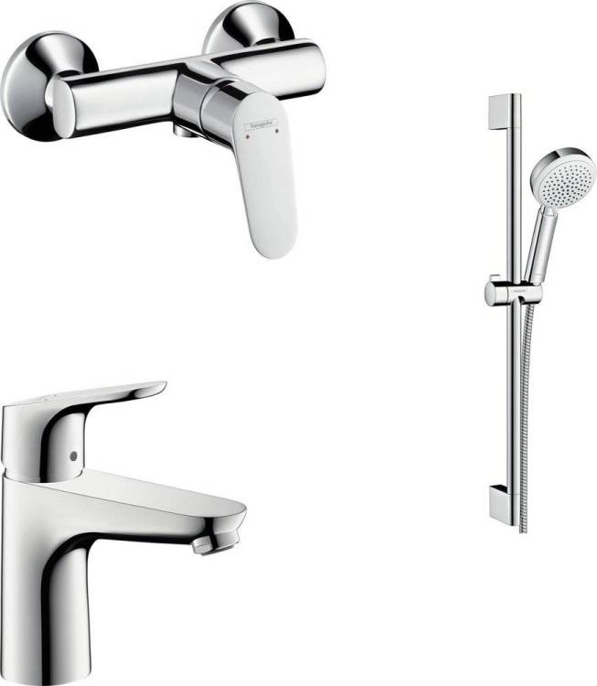 Душевой комплект Hansgrohe Focus E2 31517000 + Focus E2 31960000 + душевой гарнитур Crometta 100 Vario 26651400