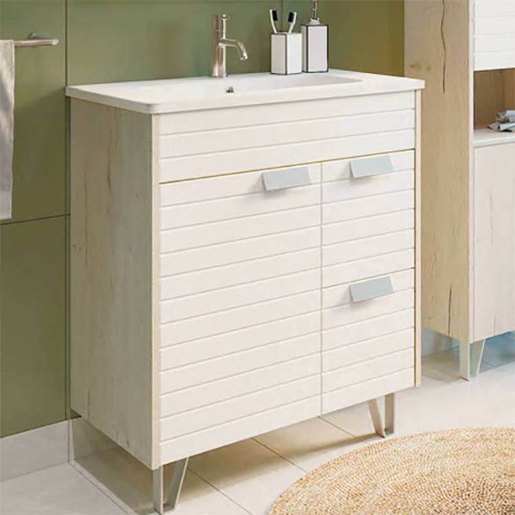 Тумба с раковиной Comforty Клеон-75Н 00-00004758 дуб дымчатый