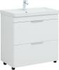 Тумба с раковиной Aquanet Ирис new 80 312429 напольная, два ящика, белый глянец фото 2