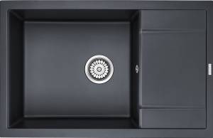 Мойка кухонная Paulmark Flugen PM317850-BLM черный металлик