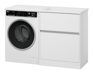 Тумба с раковиной Misty Ингрид УТ000026852 под стиральную машину, левая, белая, 70 см