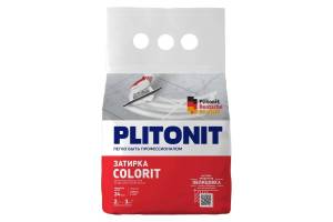 Затирка Plitonit Colorit между всеми типами плитки 1.5-6 мм мокрый асфальт 2 кг