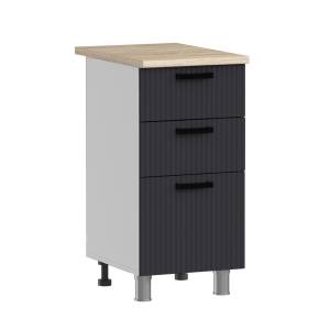 Кухонный модуль напольный Аленушка Лотос Н3Я 400 Н00231127 сталь,скоба антрацит
