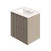 Тумба с раковиной La Fenice Terra Twin Cappuccino NFNC-01-TER-C-60-2-3-60 бежевая матовая, 60 см