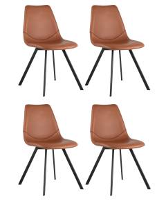 Набор из 4 стульев Stool Group Саксон SAXON PU BROWN X4 коричневый, экокожа
