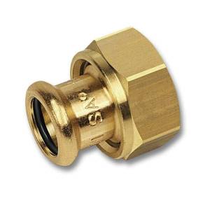 Муфта Sanha 8359G, с накидной гайкой с плоским уплотнением, бронза, 18x3/4