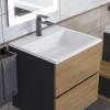 Тумба с раковиной Uperwood Barsa 29830205647 подвесная, черная, дуб сонома, 50 см фото 5