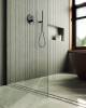Душевая перегородка MaybahGlass MGD-695-6ш 79x195, стекло прозрачное 8 мм, профиль черный фото 4