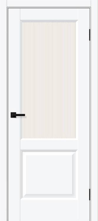 Межкомнатная дверь Bravo Неоклассик-33 полотно White Silk, стекло Magic Moru 700x2000