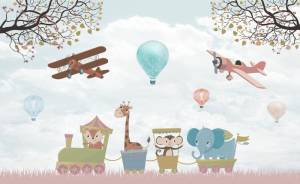 3D Фотообои Artegrafico «Друзья на прогулке» KID-112 канвас