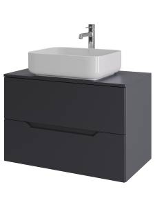 Тумба с раковиной Orange Line Li-80TugMDF+B05-500W графит матовый, 80.5 см
