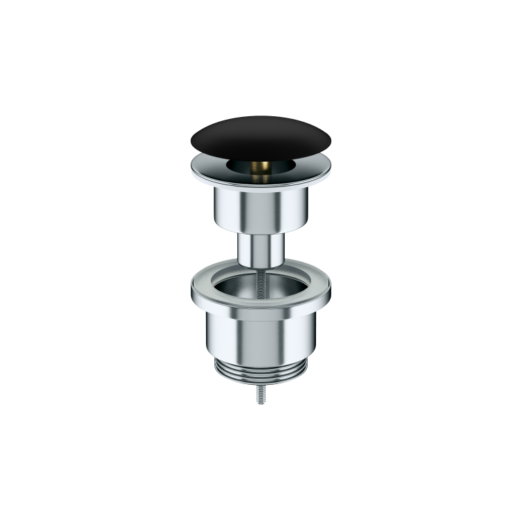 Донный клапан Ceramica Nova 70003MBnc с керамической накладкой, черный матовый
