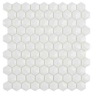Мозаика Vidrepur Hex Nordic № 910 D Белый (на сетке) 30.7x31.7
