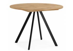 Стол Woodville Карпер 622874 дуб вотан, черный матовый 90(120)x90x75