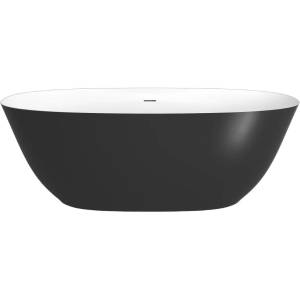 Ванна из искусственного камня Plumberia Selection VELOMA 170BN 170x75 белая матовая/черная