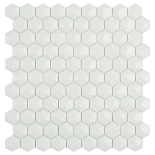 Мозаика Vidrepur Hex Nordic № 910 D Белый (на сетке) 30.7x31.7