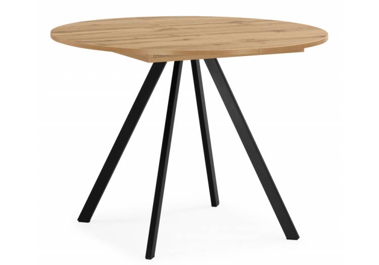 Стол Woodville Карпер 622874 дуб вотан, черный матовый 90(120)x90x75