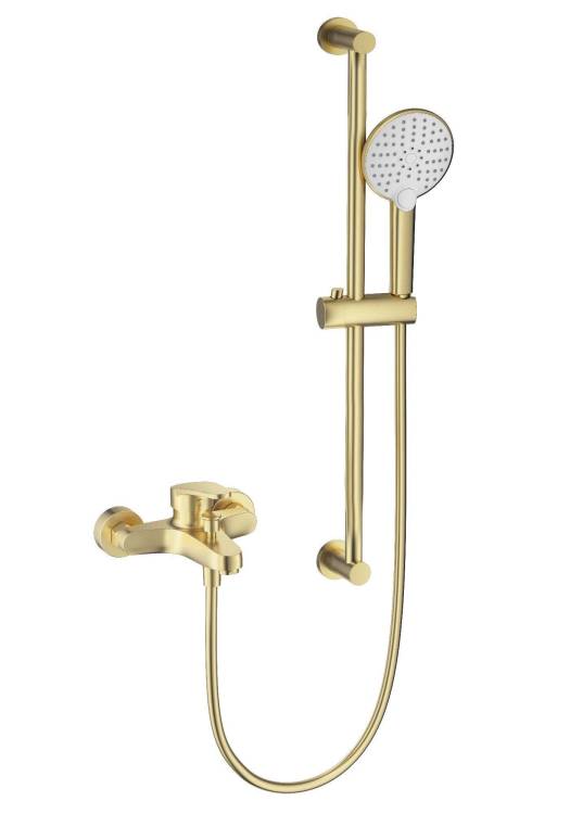 Смеситель для ванны Wonzon & Woghand WW-C2501-BG с душевым гарнитуром, брашированное золото