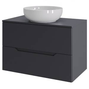Тумба с раковиной Orange Line Li-70TugMDF+B07-420W графит матовый, 70 см