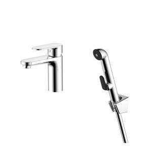 Смеситель для раковины Aquatek Ника AQ1812CR с гигиеническим душем, хром