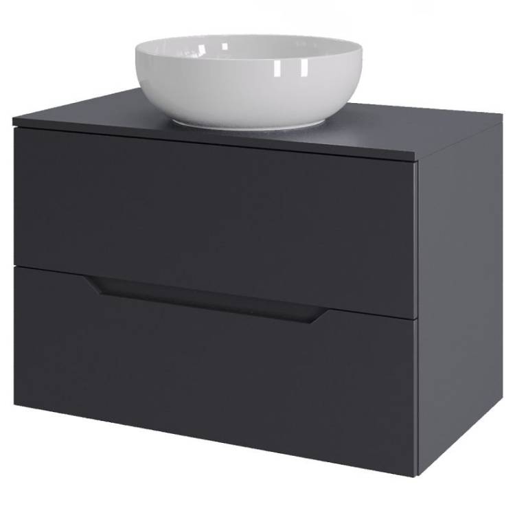Тумба с раковиной Orange Line Li-70TugMDF+B07-420W графит матовый, 70 см