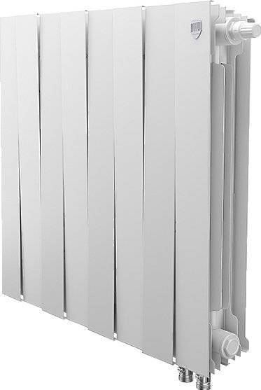 Радиатор биметаллический Royal Thermo Piano Forte 500 VDR80 bianco traffico, 8 секций, белый