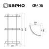 Полка SAPHO X-ROUND металлическая, стеклянная, угловая, тройная, с бортиком, 270x670x270 мм, хром фото 2