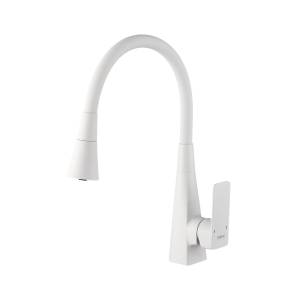 Смеситель для кухни Haiba HB73823-8 гибкий излив, белый