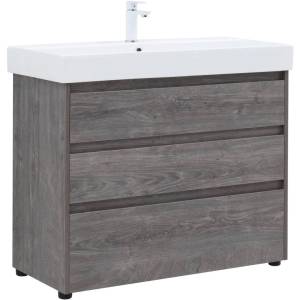 Тумба с раковиной Aquanet Nova Lite 00302479 100 дуб рошелье, 3 ящика