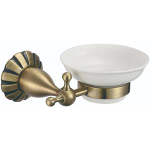 Мыльница керамическая с настенным держателем Savol 89с S-08959C бронза