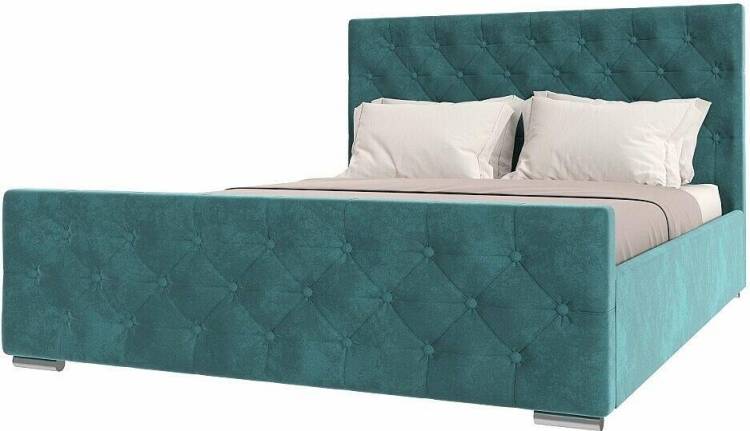 Кровать 1600х2000 НК-Мебель Интеро 72306775 Бирюзовый 110x169.4x220.5