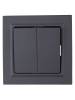 Выключатель 2-клавишный IEK Brite BR-V20-0-10-K53-F графит фото 2
