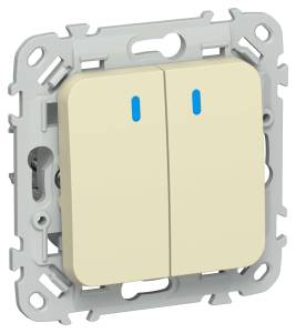 Выключатель 2-клавишный IEK Flite FI-V24-1-10-1-K87 навахо